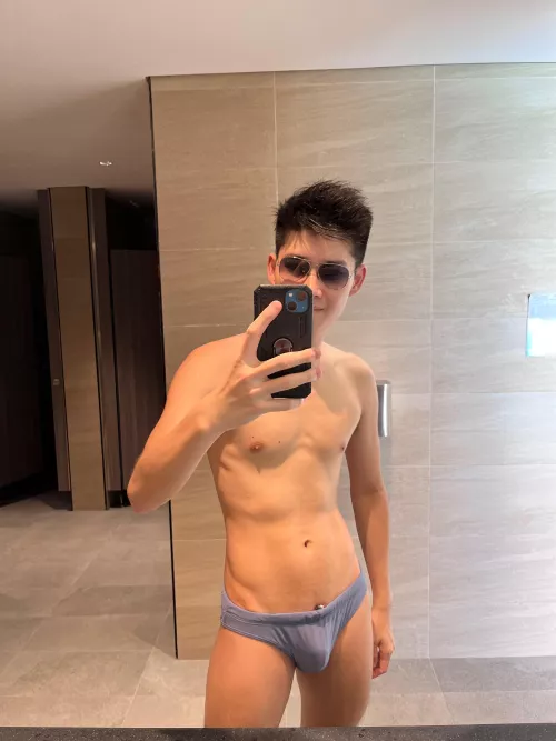 Going for a tan in my speedos..