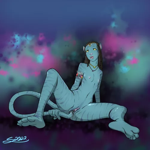 Horny Na'vi girl fucks her pussy with her tail (ssn_inc)