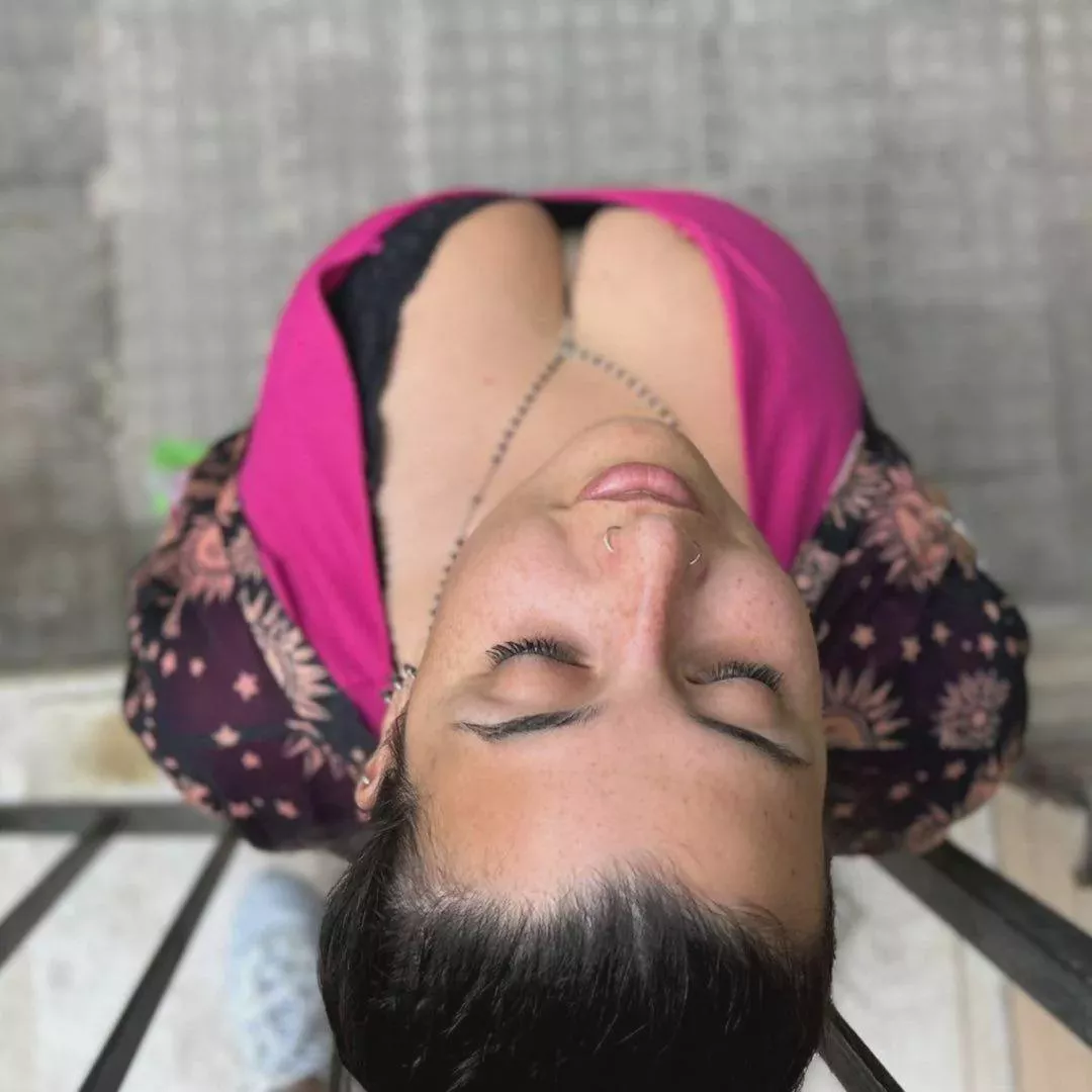 It was dripping from the balcony above… so I got into position 😏