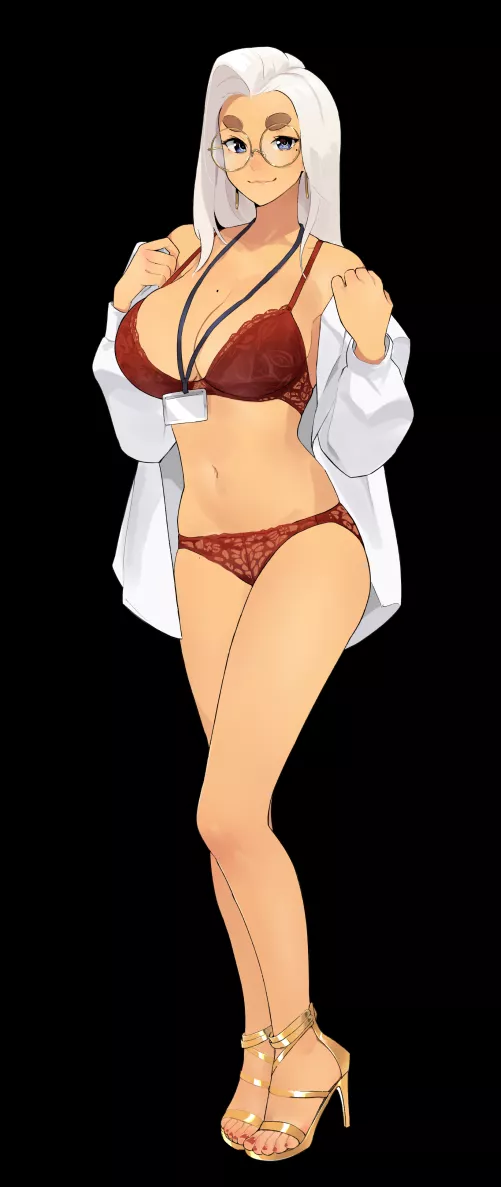 June in lingerie and high heels (squeezable)