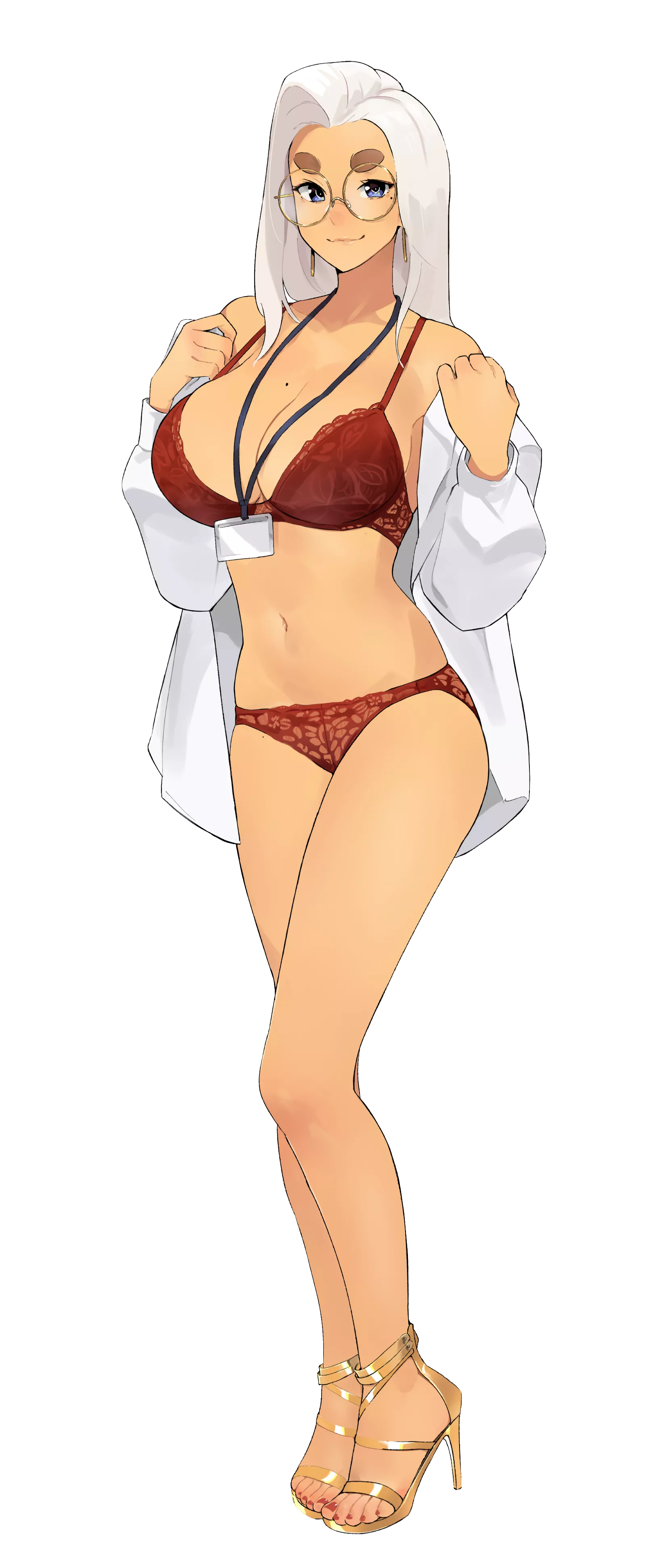 June in lingerie and high heels (squeezable)