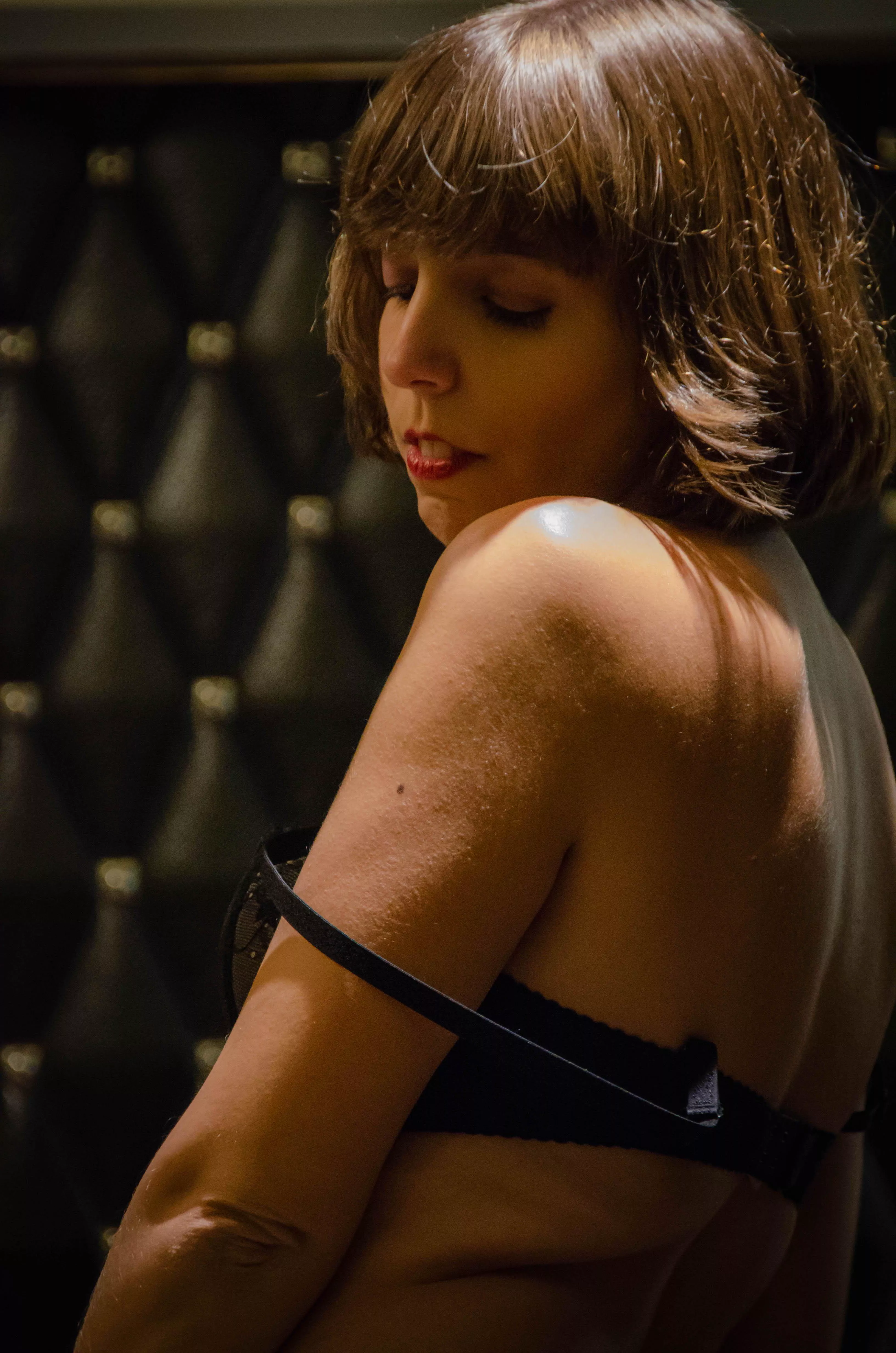 Just slowly undressing.