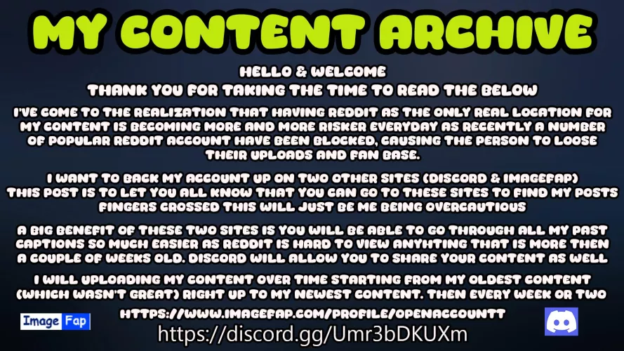 Major Changes To My Content & Uploads (Please Read)
