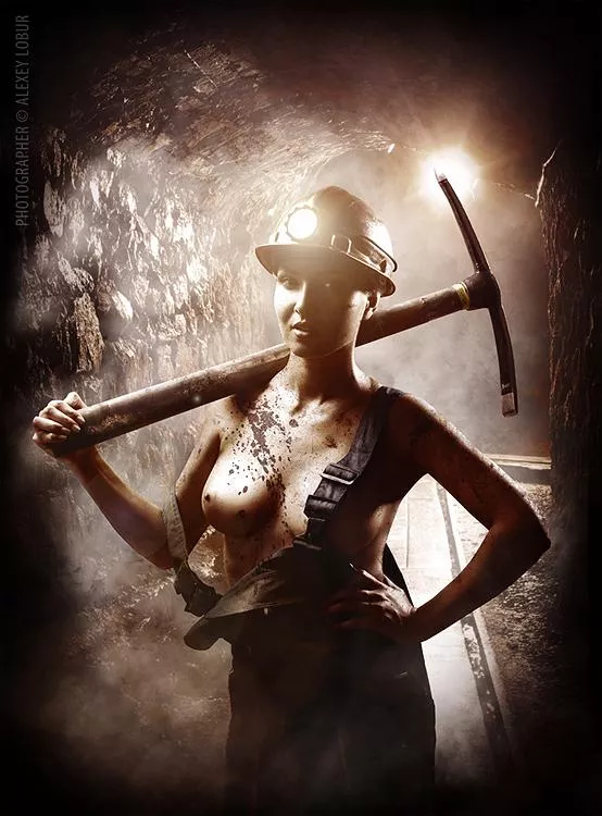 Miner with pickaxe