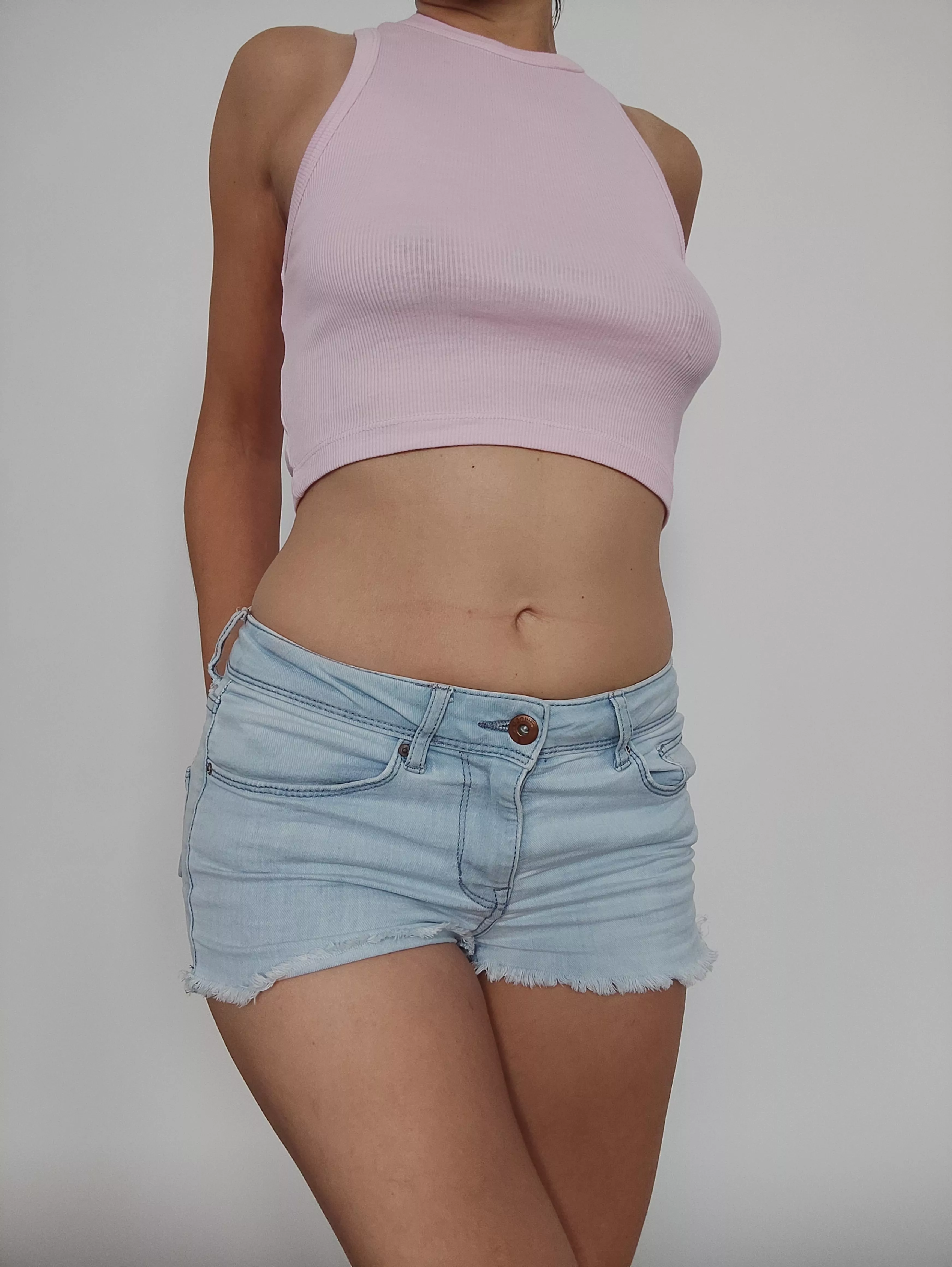 My belly is a gentle line wrapped in softness