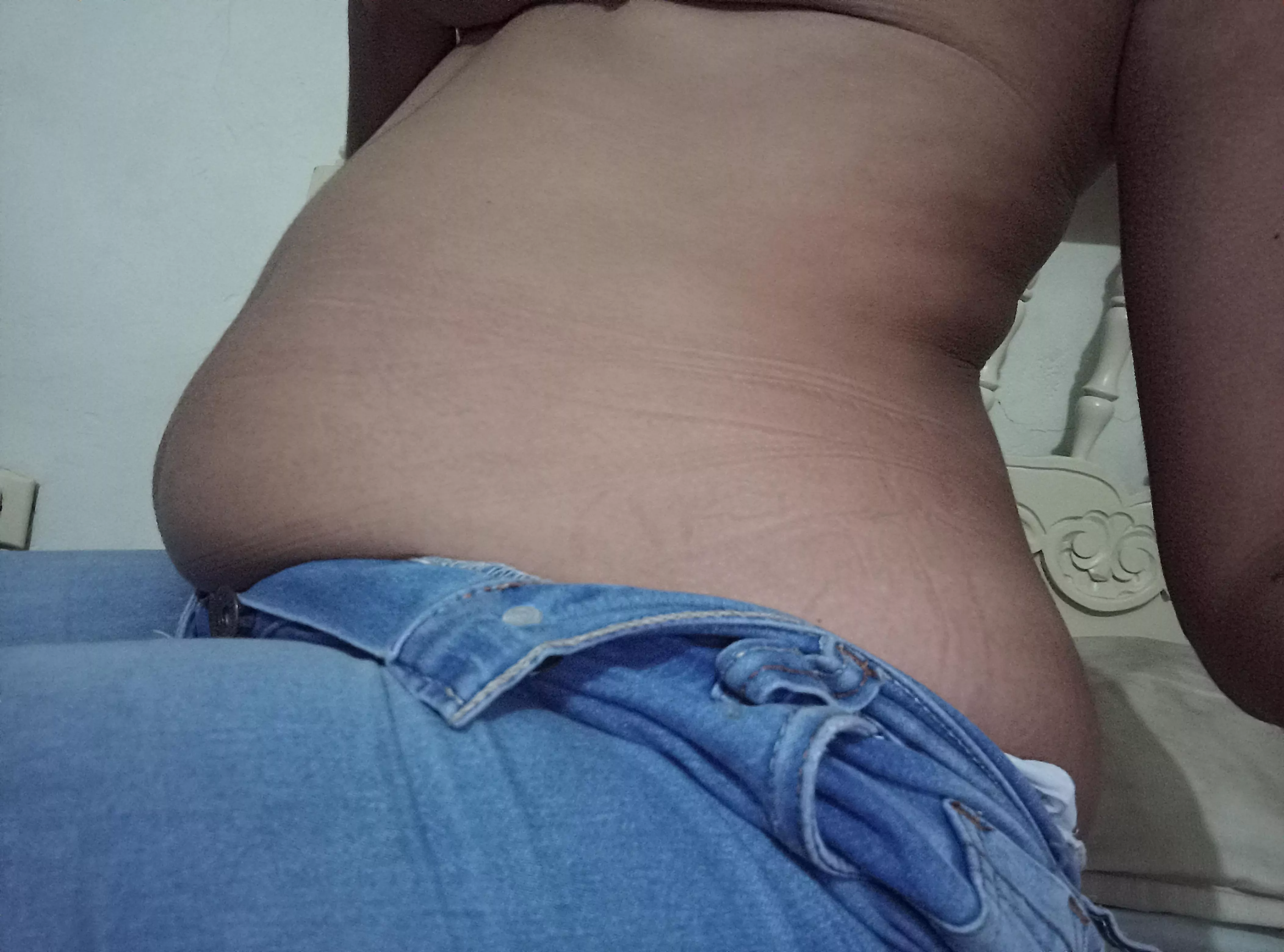 Obedient little pig looking for a feeding trough