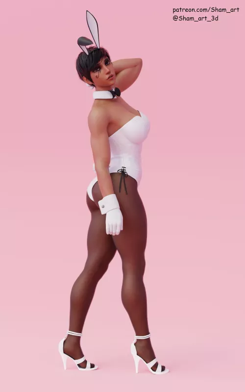 Pharah Bunny Pin-up (Sham_art_3d)