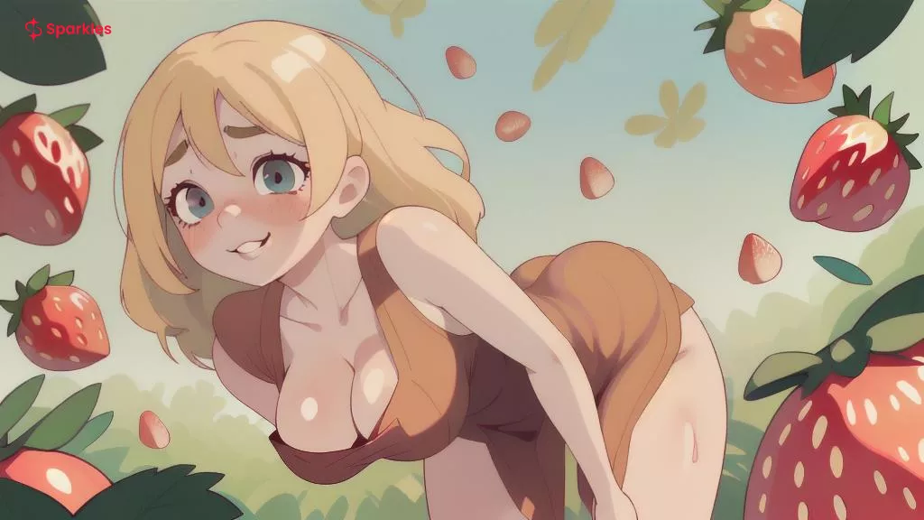 Picking strawberries with a your hot childhood friend