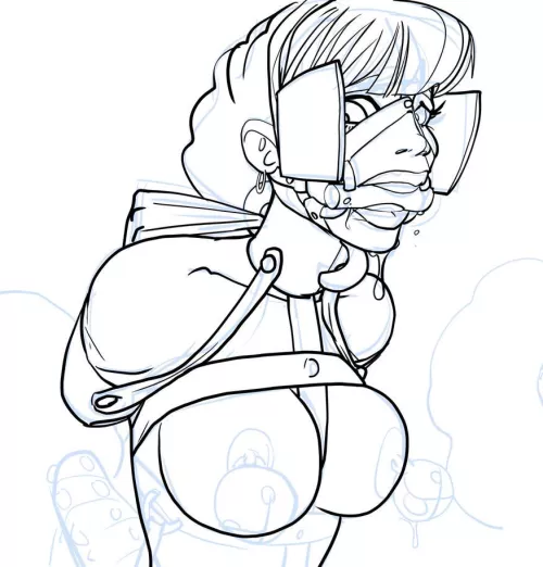 Ponygirl line drawing