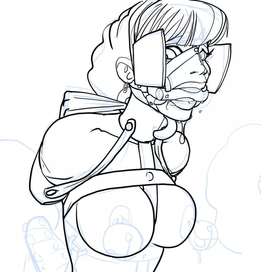 Ponygirl line drawing