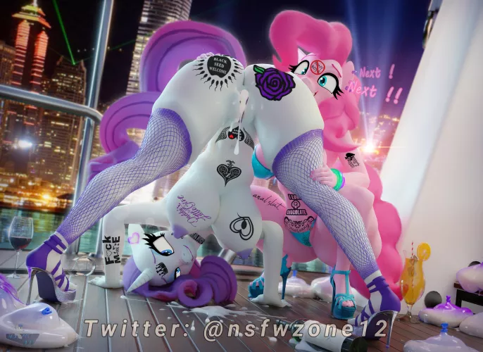 Rarity seems to have infected Pinkie with her taste for black men~ MLP blacked edit 