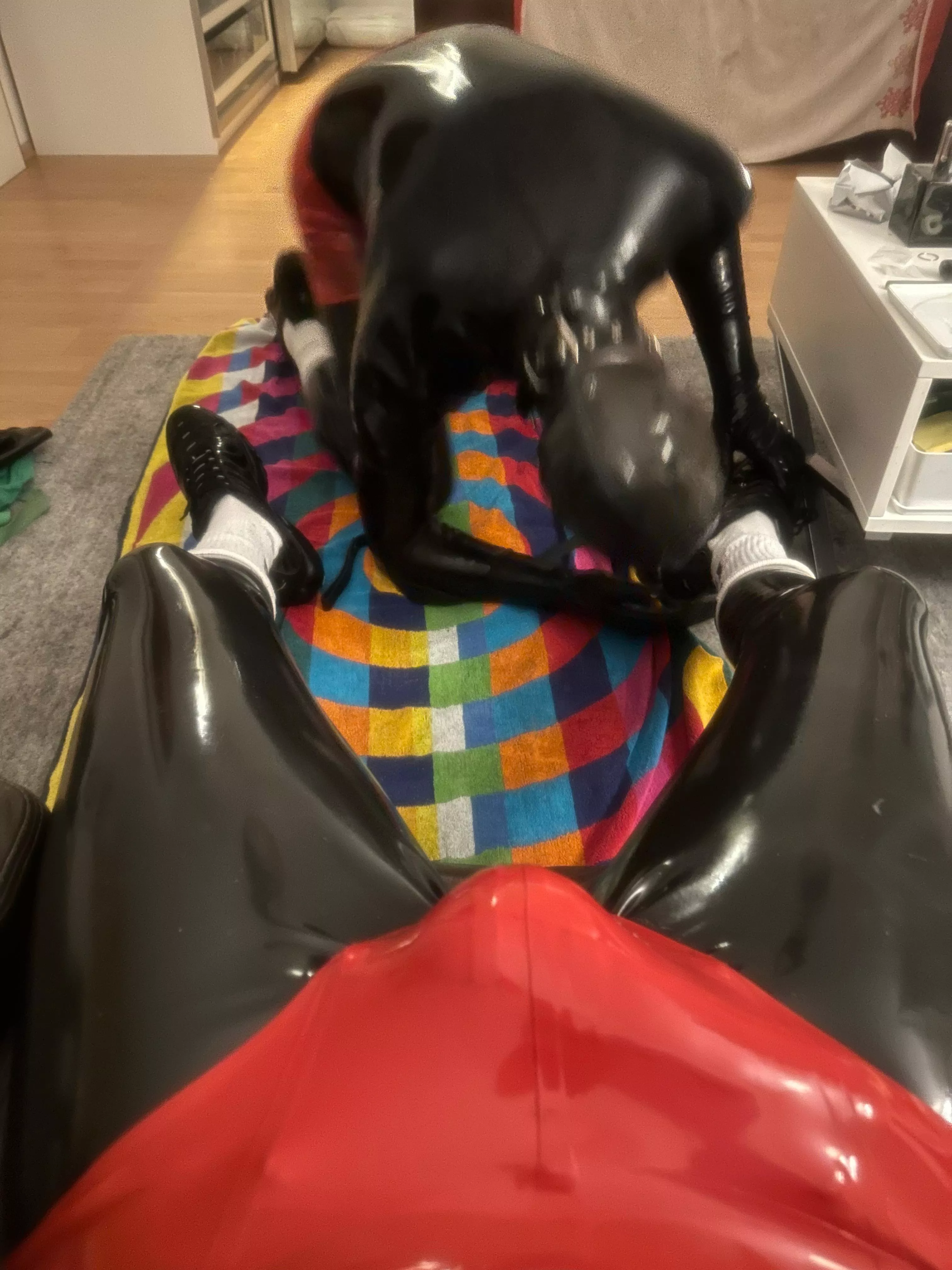 Rubber bitch licking my nike tn