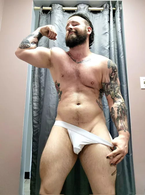[Selling][US][34 y/o] White jockstrap used and abused by sweaty powerlifter [$30]