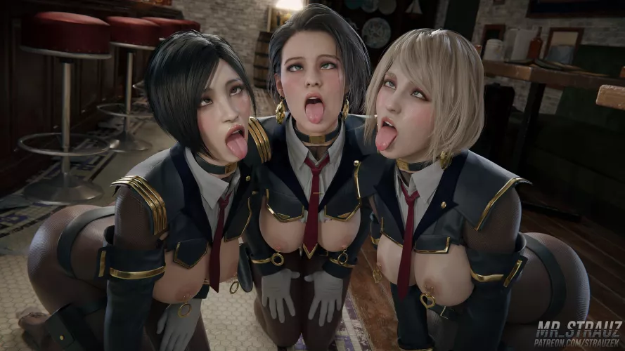 Sexual Desire Processing Officer Ada Wong, Jill Valentine, & Ashley Graham (strauzek)