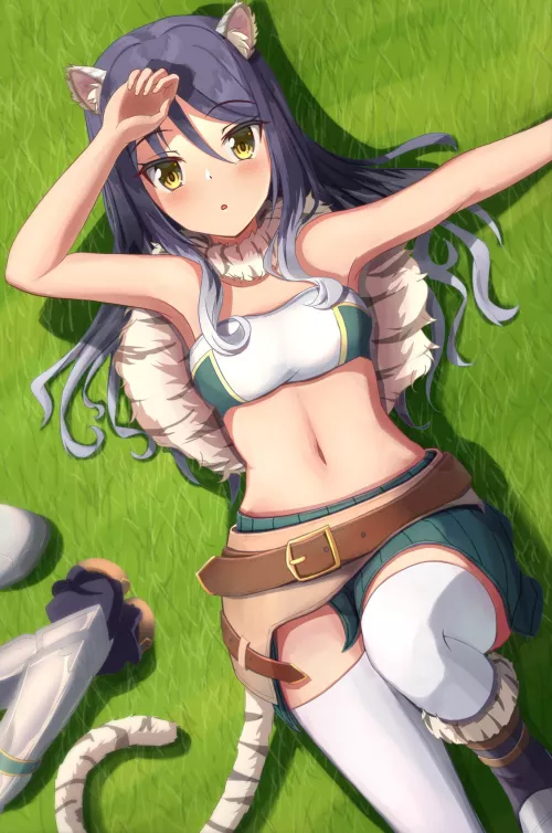Shiori relaxing on the grass