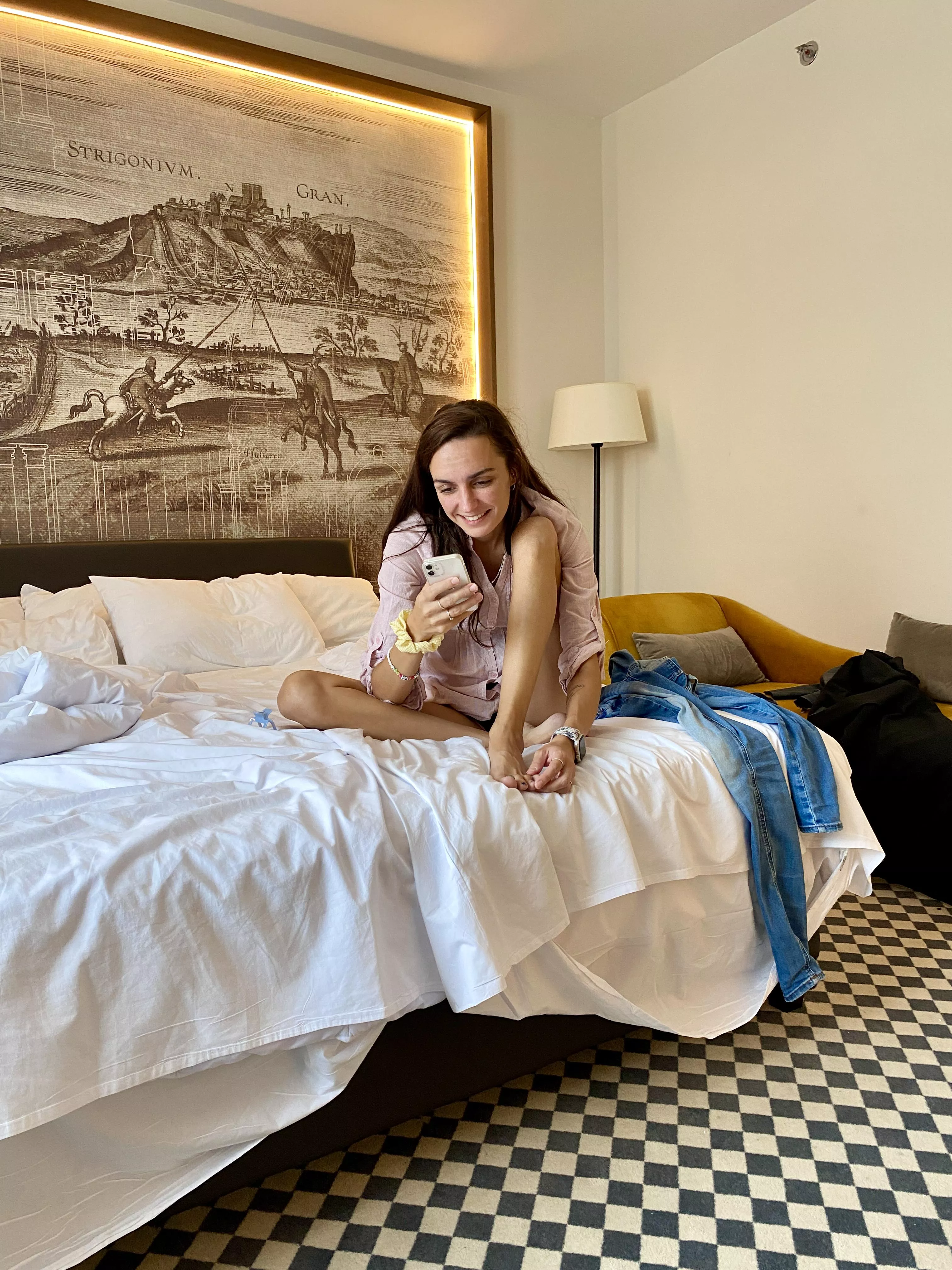 Smiling because my boss message me