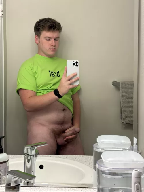 taking nudes in my brat merch 💚 [26]