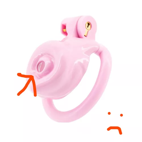 Tip going through pee hole