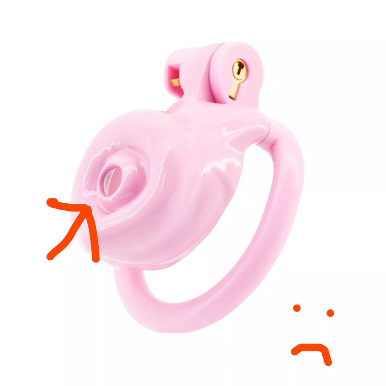 Tip going through pee hole