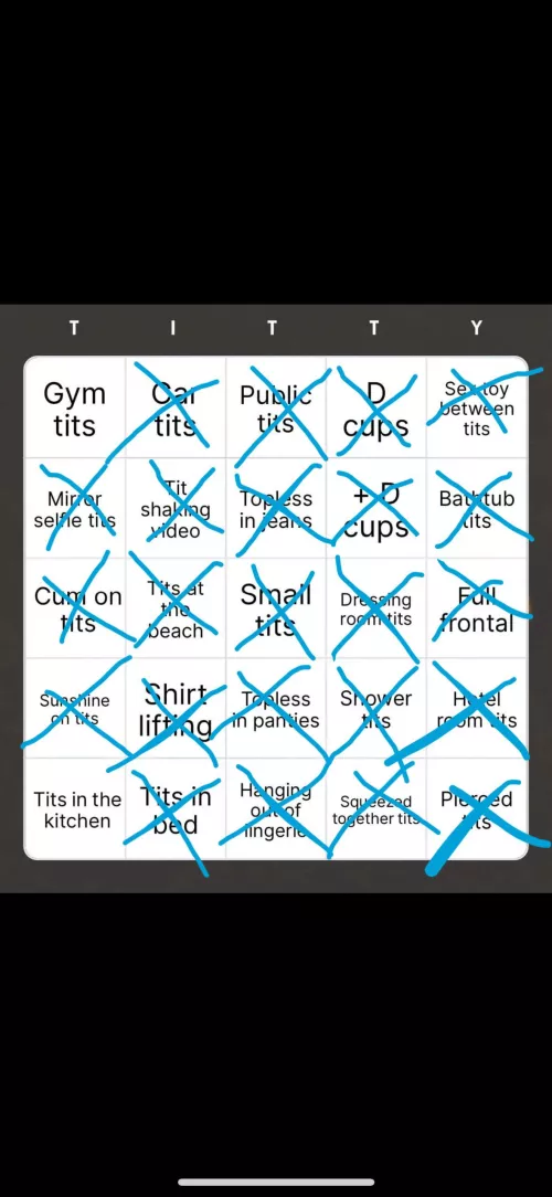 18 M4F Only 2 spaces left on this bingo card, please help me ouf