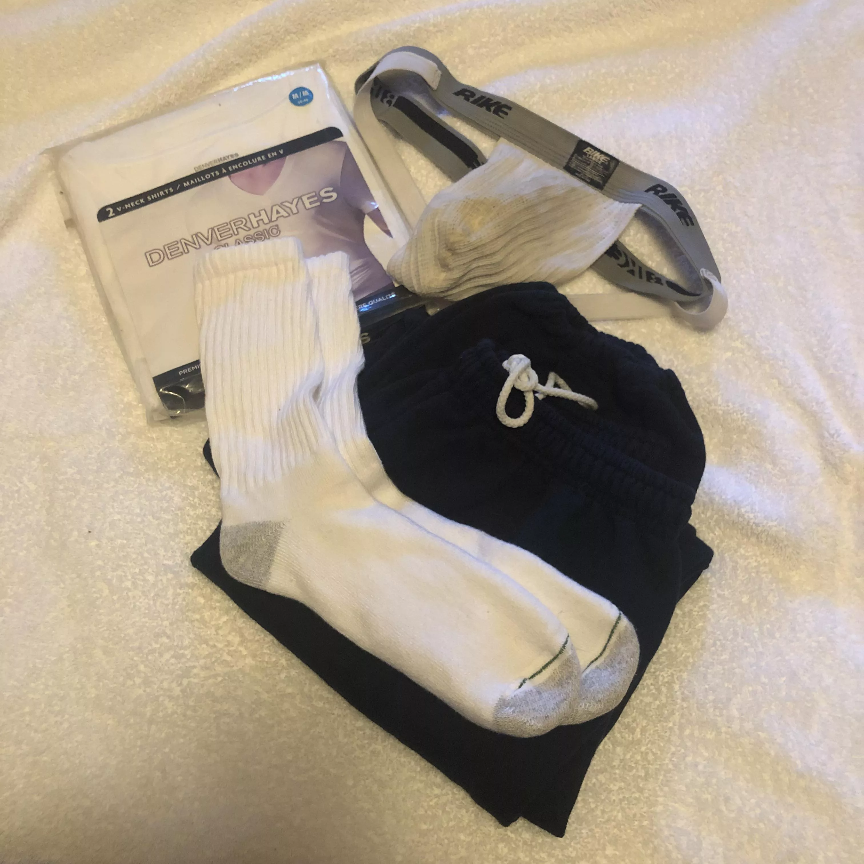 (57) loaded bike swimmer jock, new socks, t-shirts, sweatpants - can’t wait!