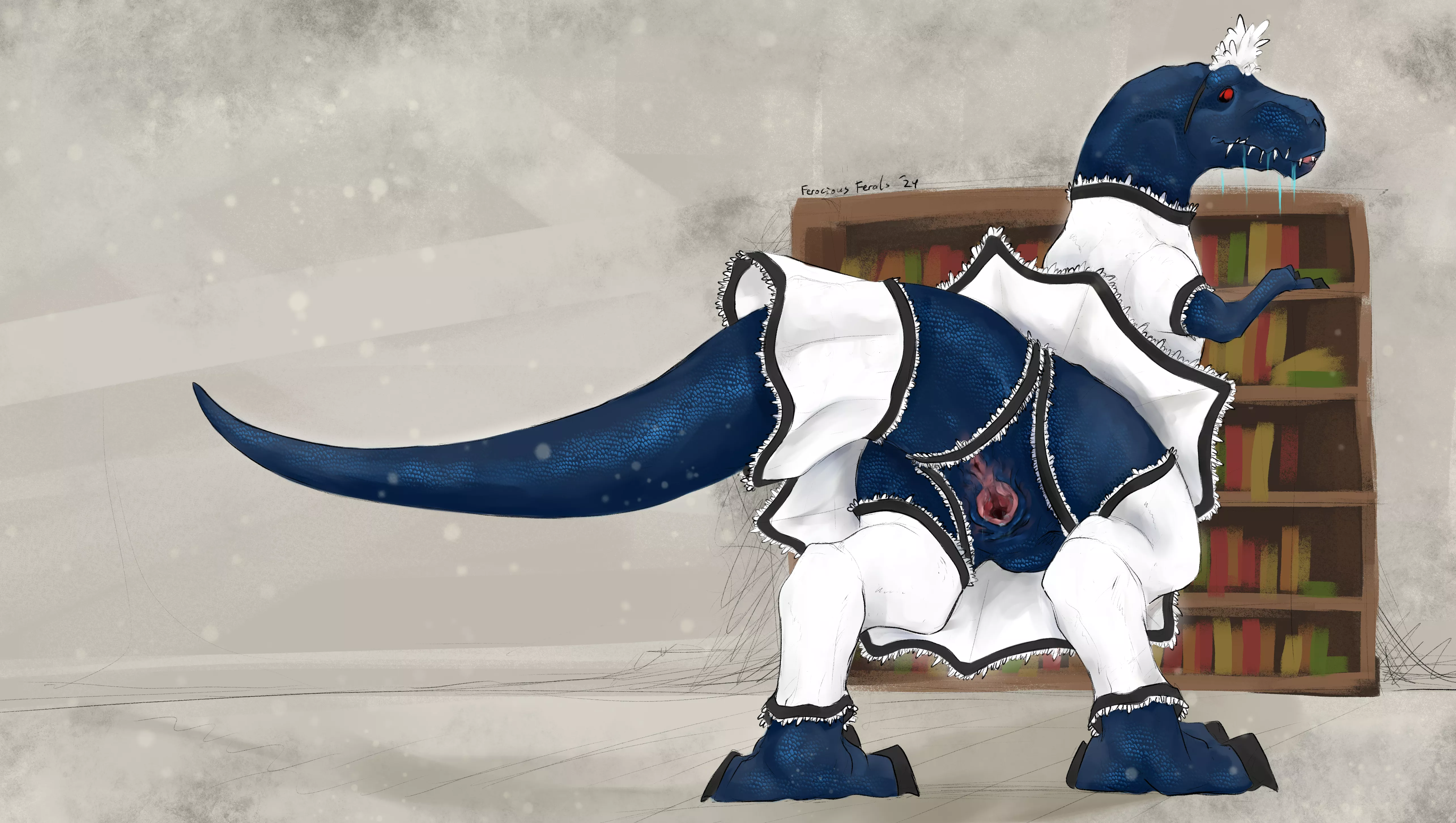 [A] T-Rex Maid - Bonus Art 1 (ferocious_ferals) [F]