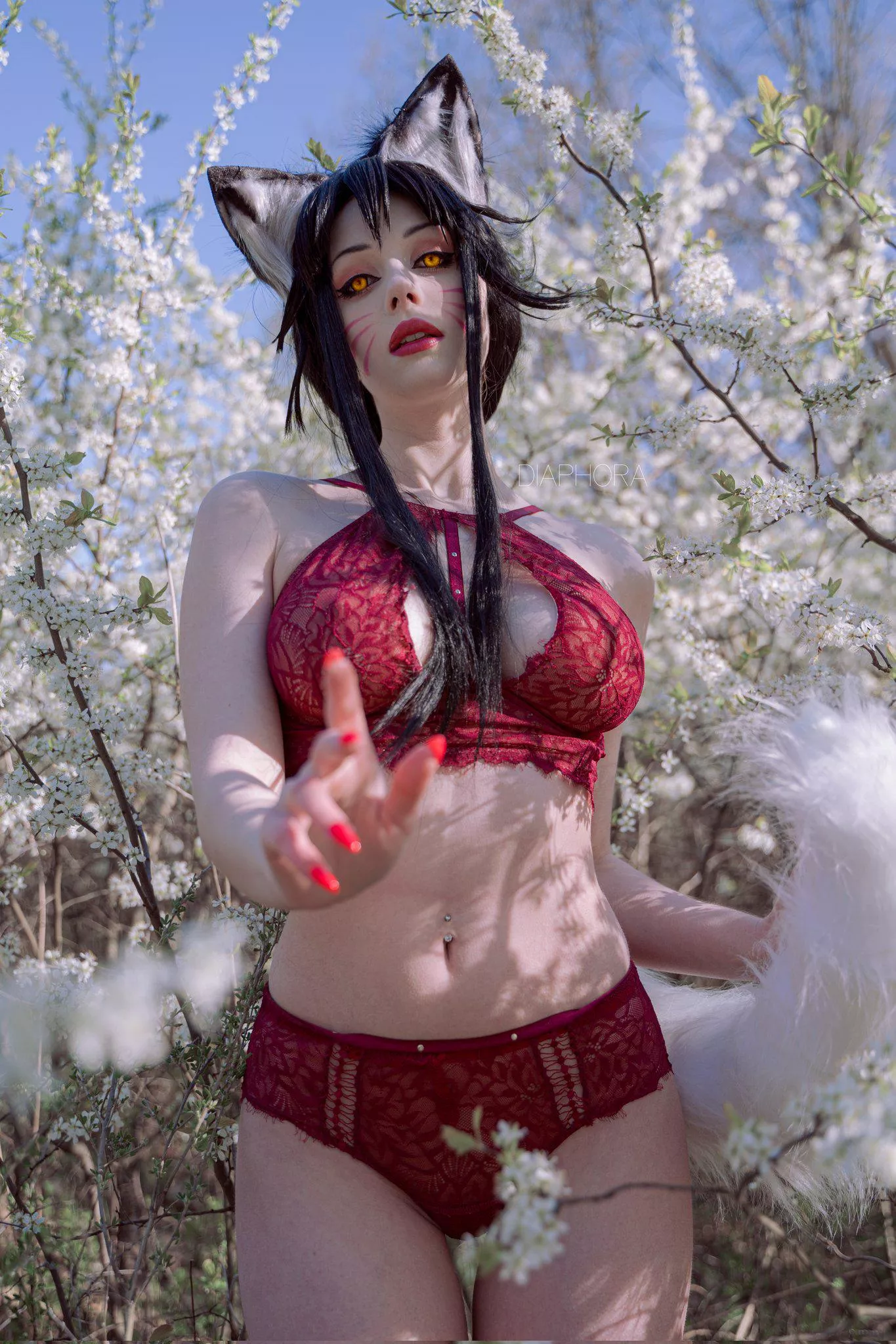 Ahri Red Lingerie (DiaphoraChan) 