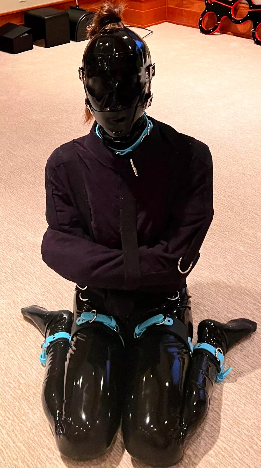 Bring covered in latex makes being bound oh so much more fun🥺