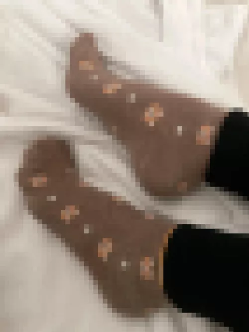 day 12 of Socktober - 🤎 i do need a new foot stool for my tired sore feet 🤎