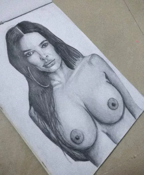 Emily Ratajkowski, Pencil on Paper 