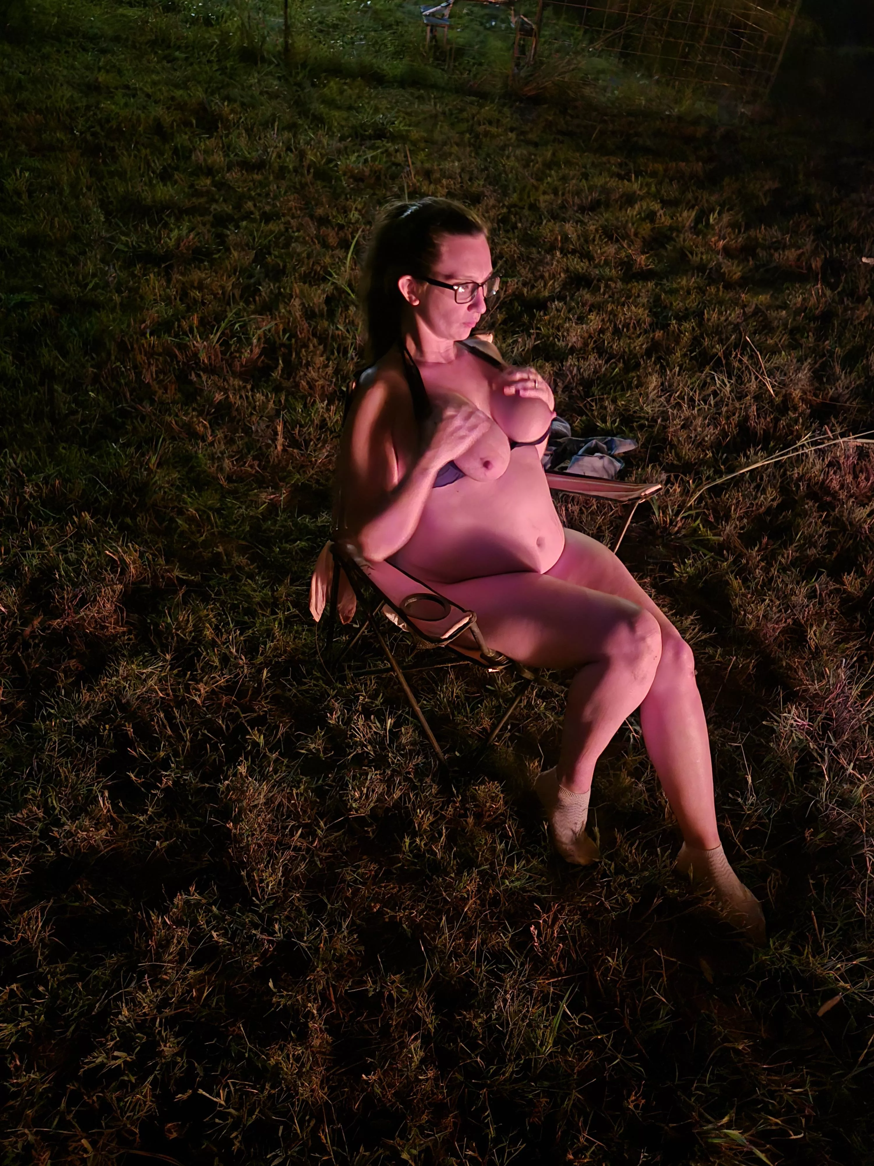 Enjoying the bonfire