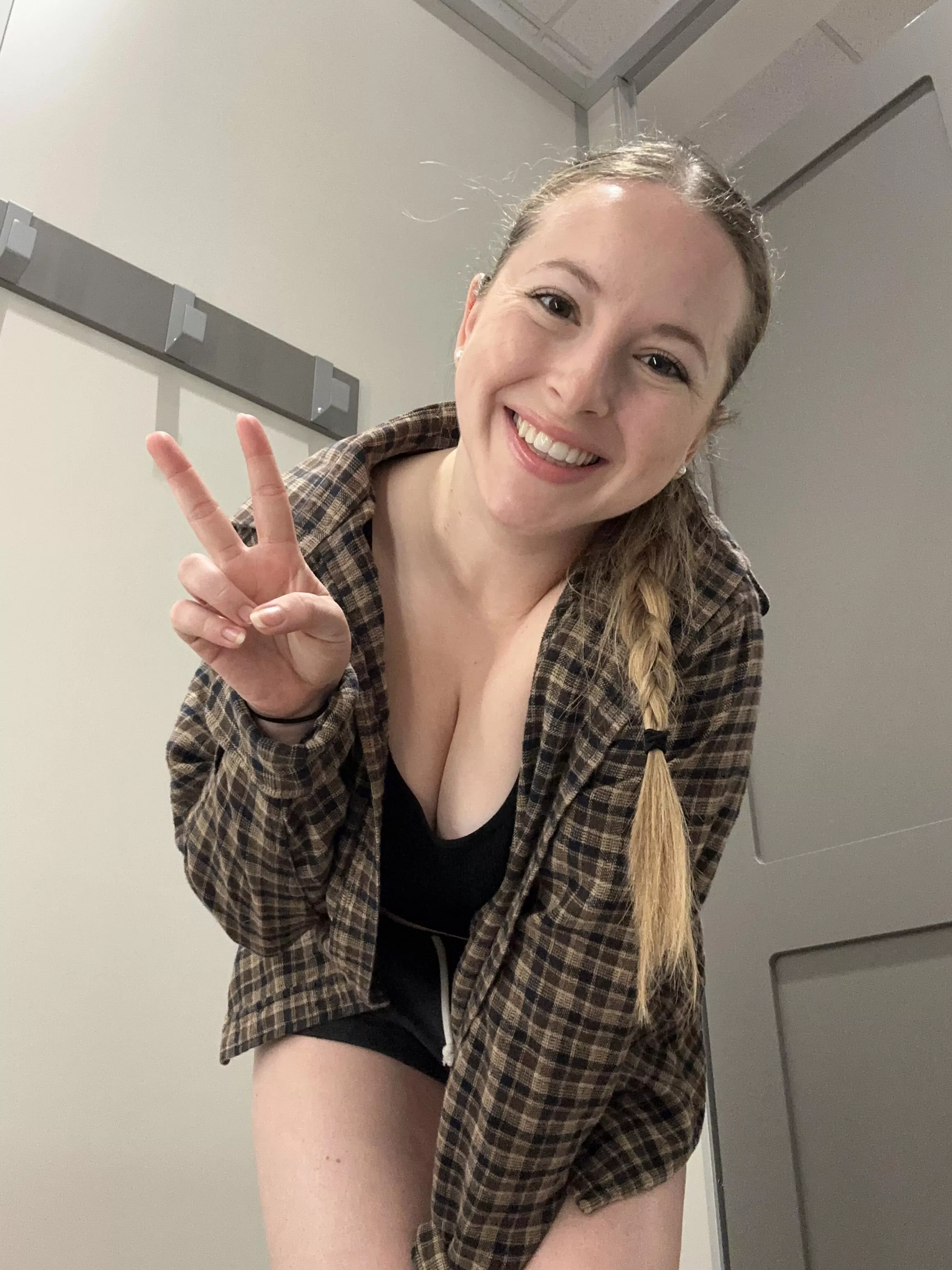 Freckles, cleavage and a smile