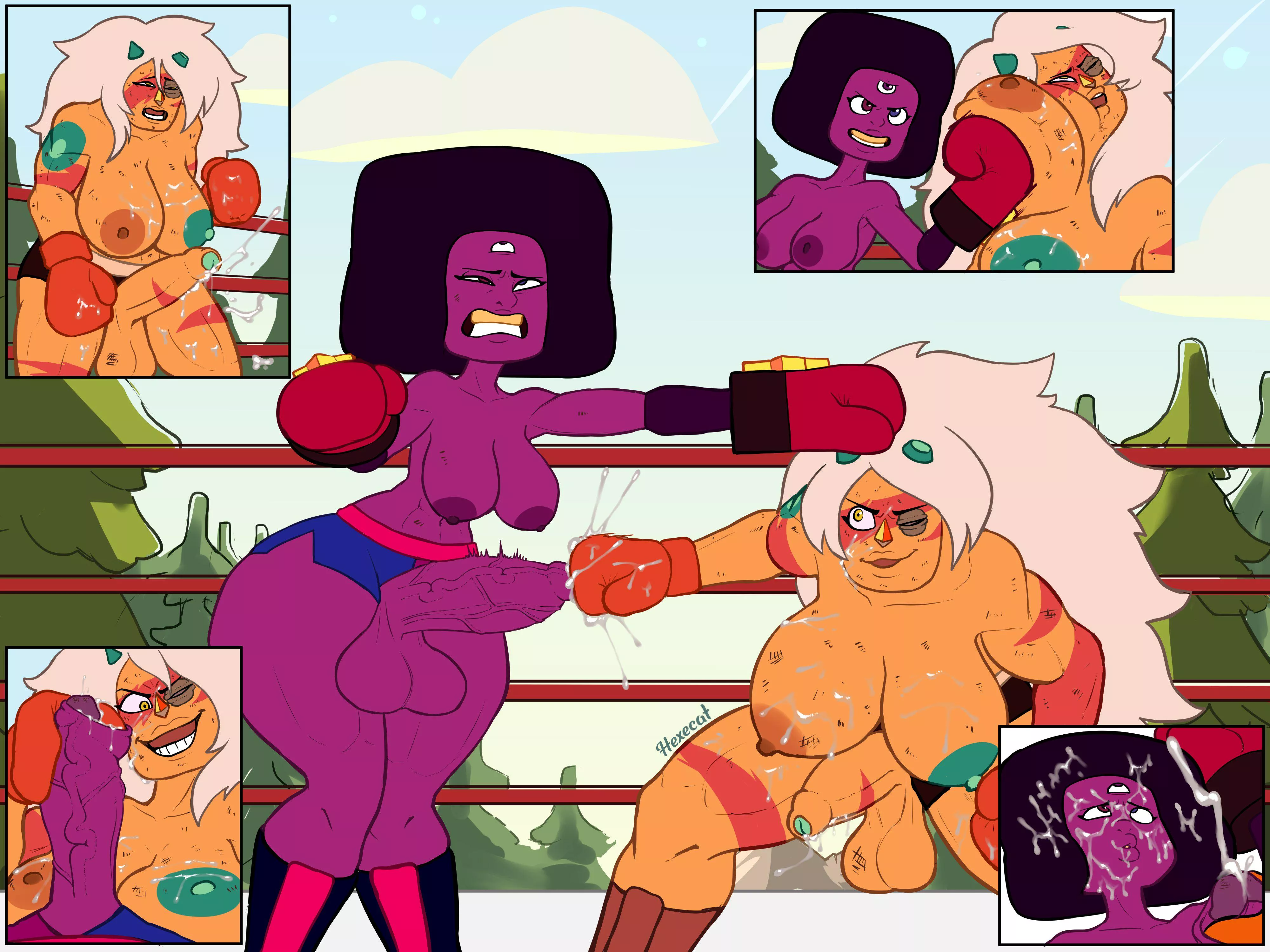 Futa Boxing: Garnet vs. Jasper(Hexecat) 