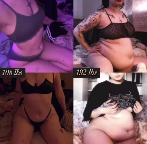 me 2 years ago: skinny but eating unhealthy, not exercising, in an abusive relationship, addicted to drugs VS me today: fat but eating healthy, exercising, single and sober🥰 [new content on patreon!!]