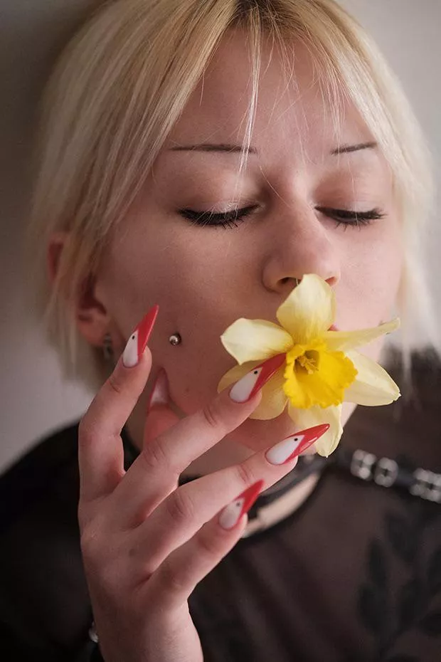 My kiss is as soft as this flower