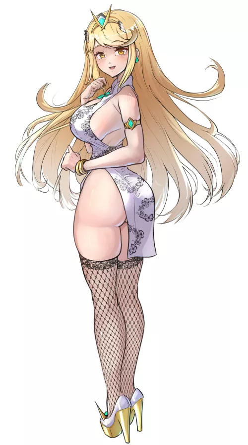Mythra in a Pretty Chinese Dress [Xenoblade]