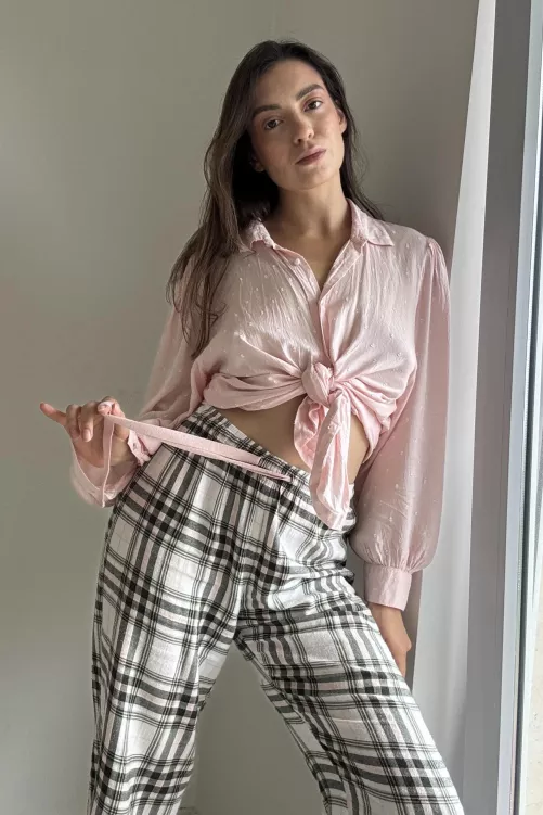 These pants show off my curves perfectly... ready to take off my blouse and show you more