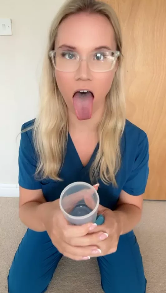 This pretty nurse wants to cure your horniness