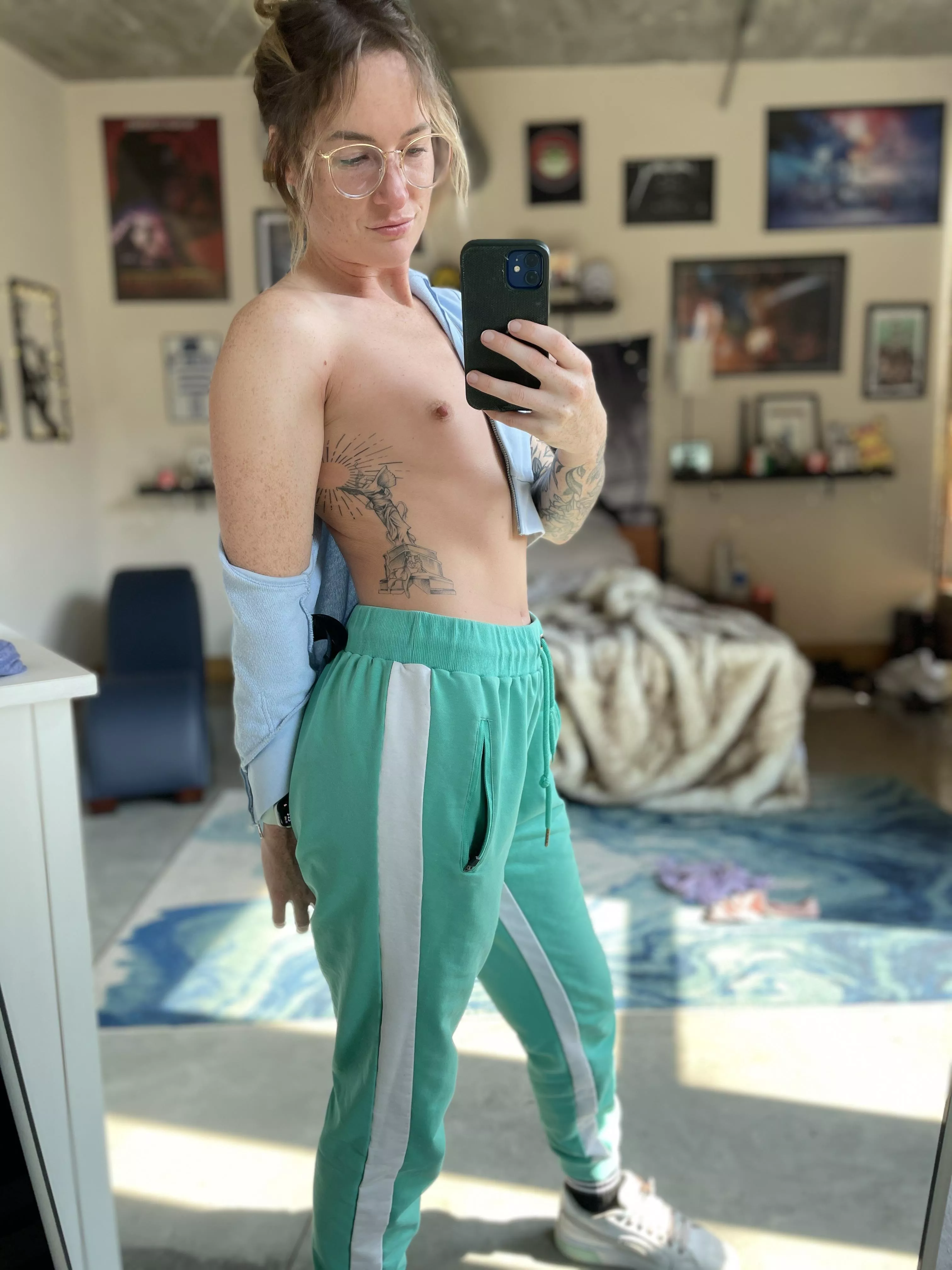 Tiny-titted tatted tomboy