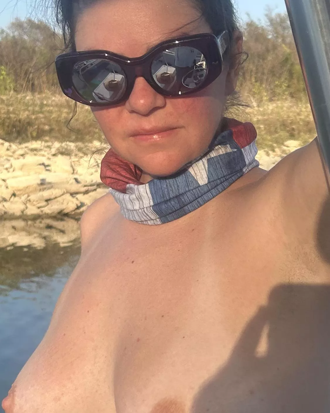 Wearing my Texas flag buff