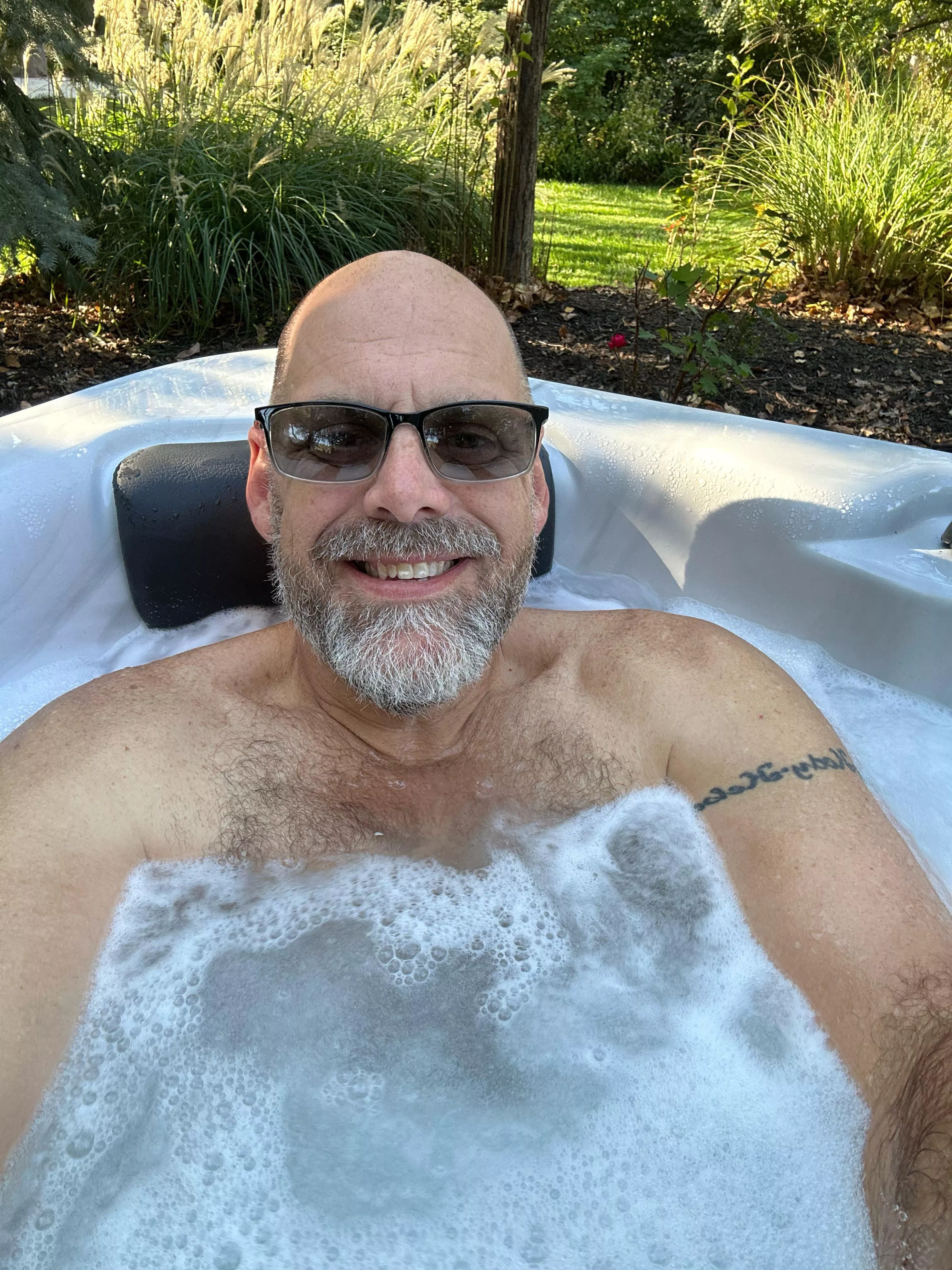 1st time in the hot tub this year 58yrs old, loving life