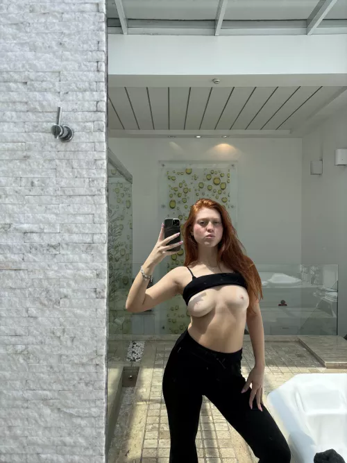 All natural tits of a redhead ginger.