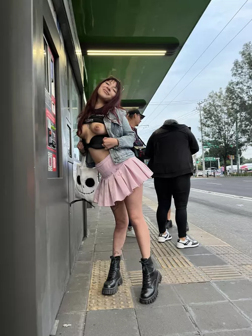 Bus stops are perfect for a quick flash