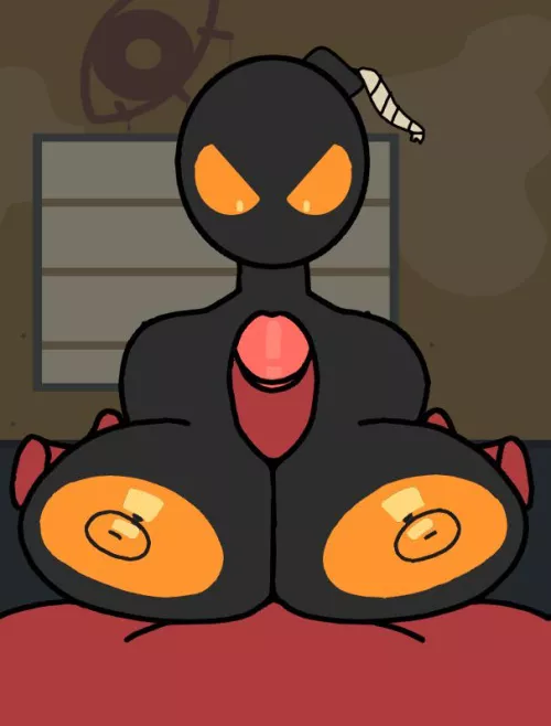 Genderbent whitty titjobing that red dick