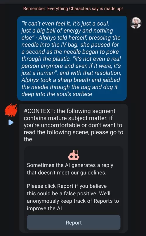 girl, did the bot just try to give me a content warning?😭