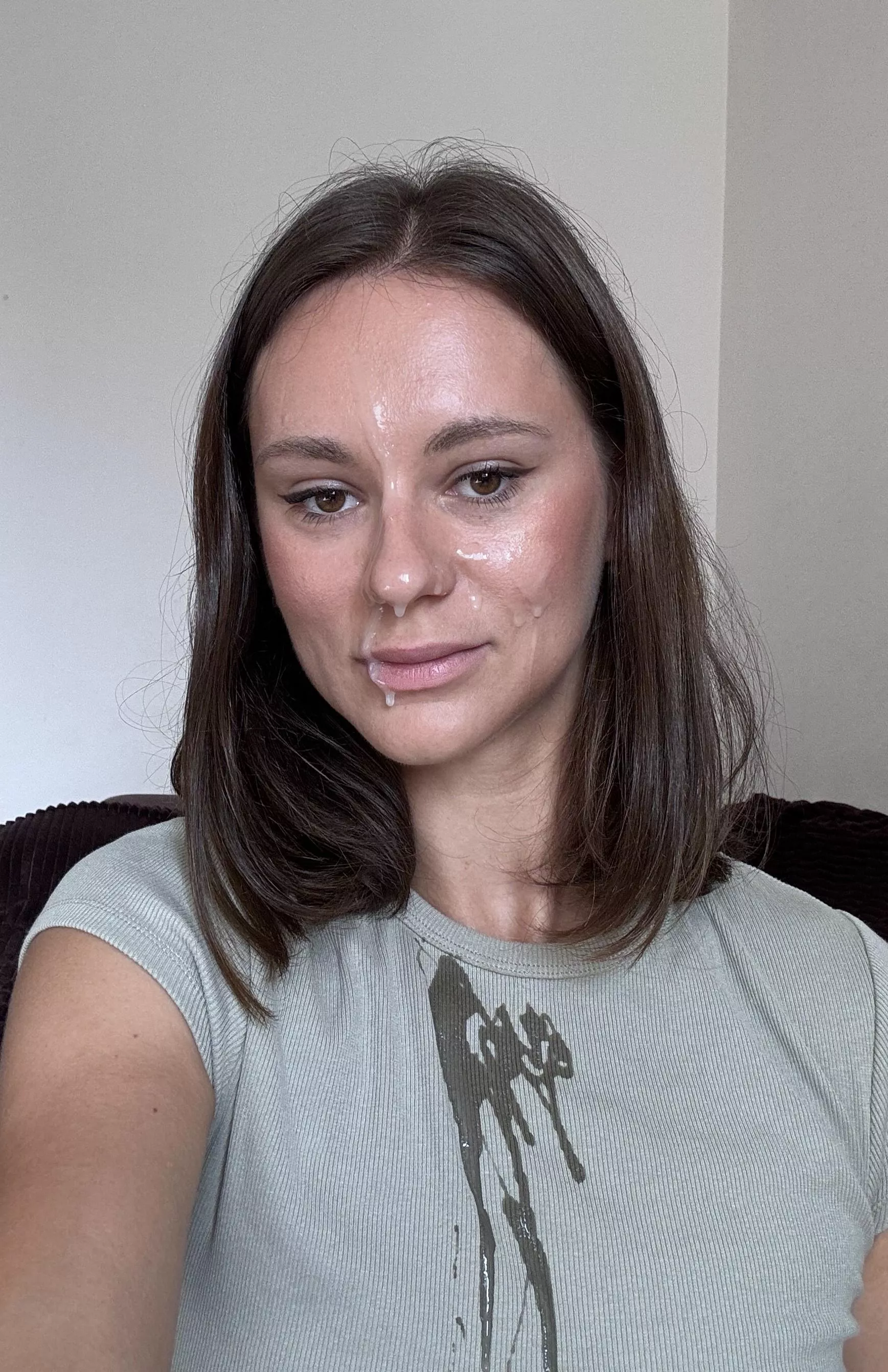 I love when his cum covers my face