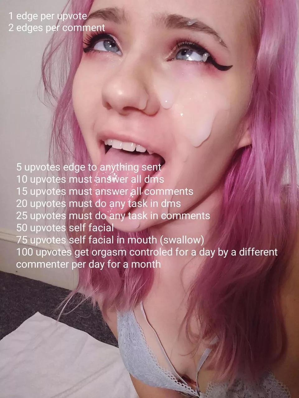 I'll do all the upvote challenges as in the image and other if you come up with something fun I'll do all the upvote challenges as in the image and other if you come up with something fun