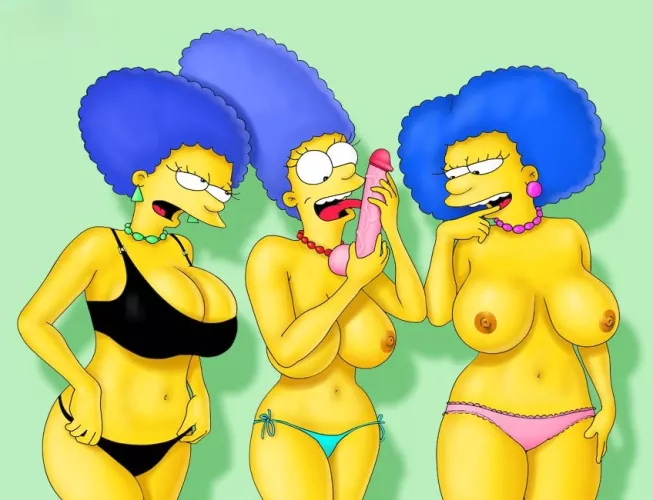 Marge Simpson, sisters, and new sex toys