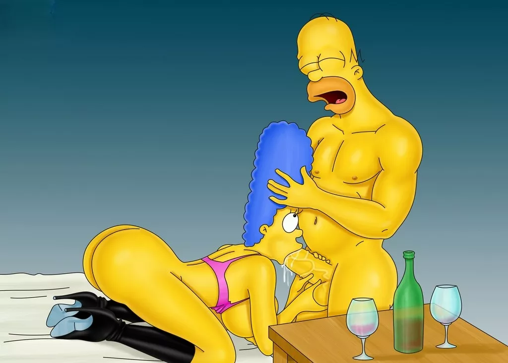Marge Simpson sucking like a pro