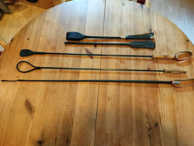 My riding crop collection from the less intense to the most intense